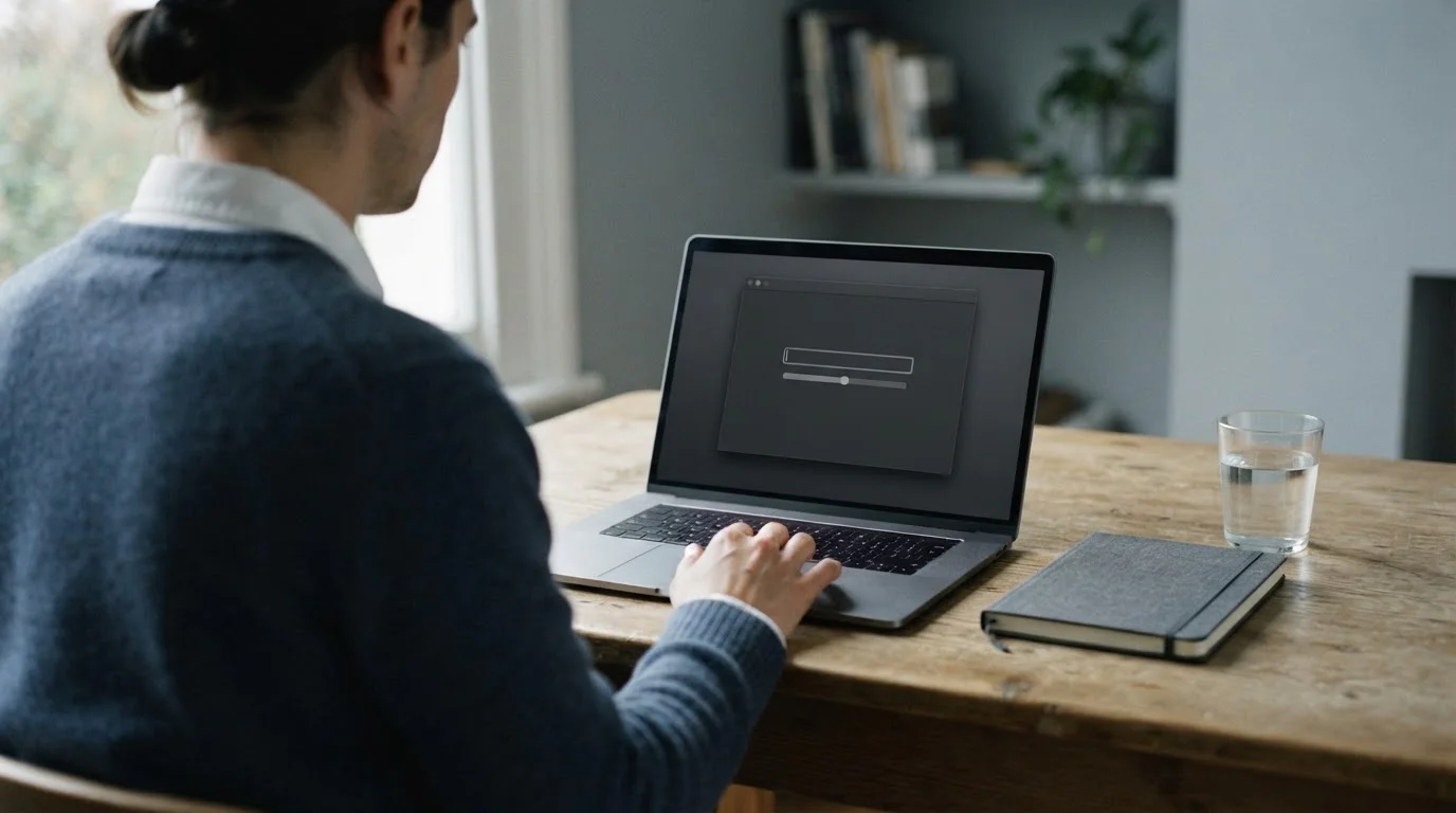 Person setzt am Laptop ein Einzahlungslimit als Symbol für verantwortungsvolles Spielen
