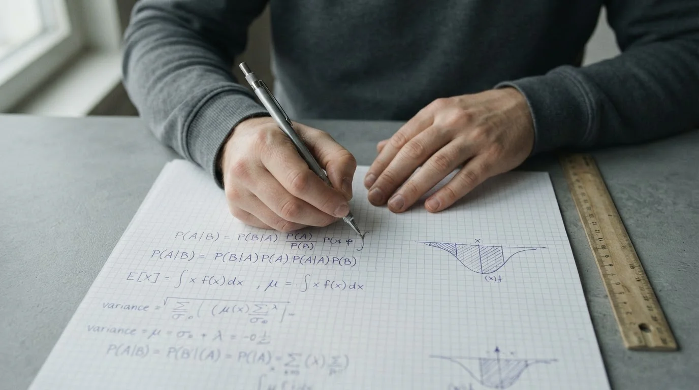 Handschriftliche Berechnung von Quoten und Break-even auf Millimeterpapier