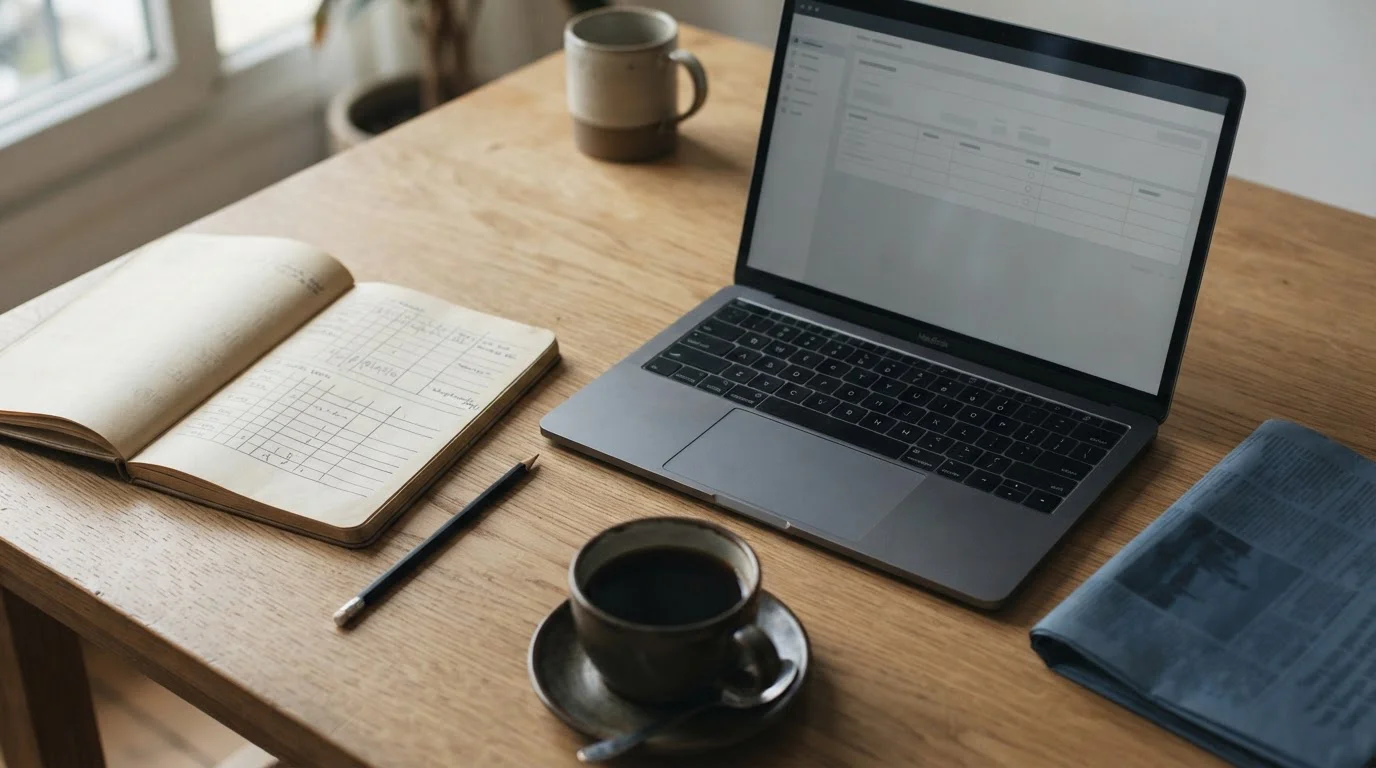 Arbeitsplatz mit Notizen zu Systemwetten und Wettanbieter-Vergleich