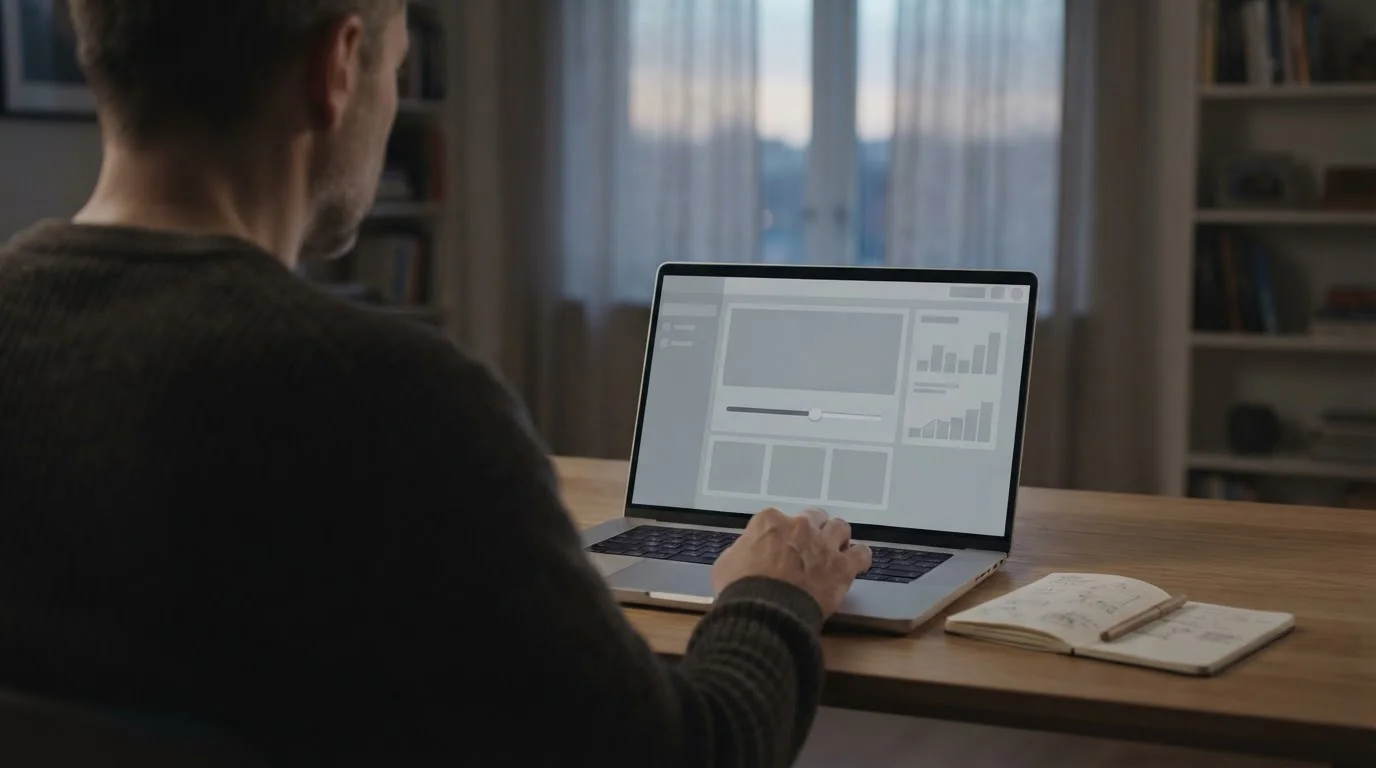 Person setzt am Laptop ein persönliches Limit