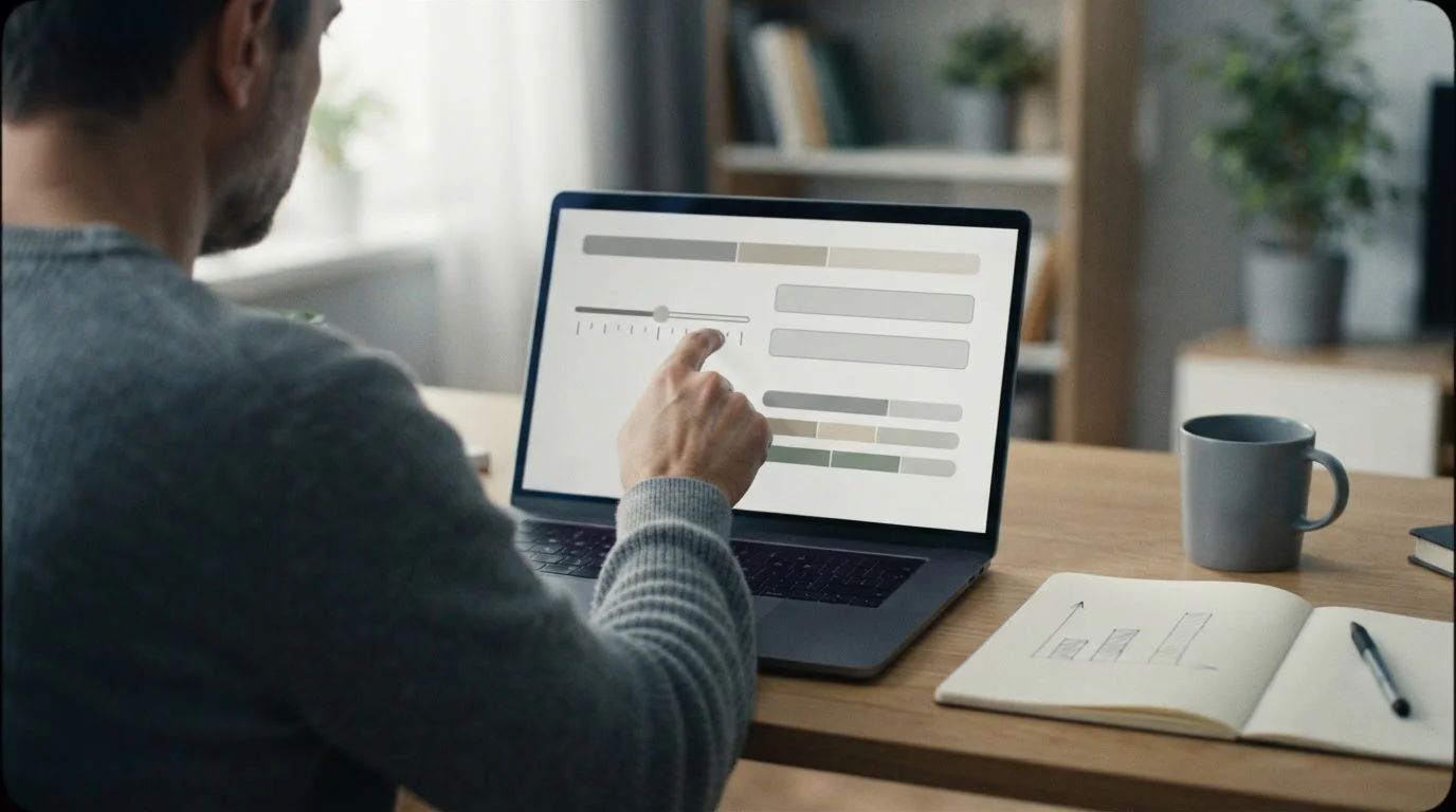 Person stellt an einem Laptop ein monatliches Limit ein