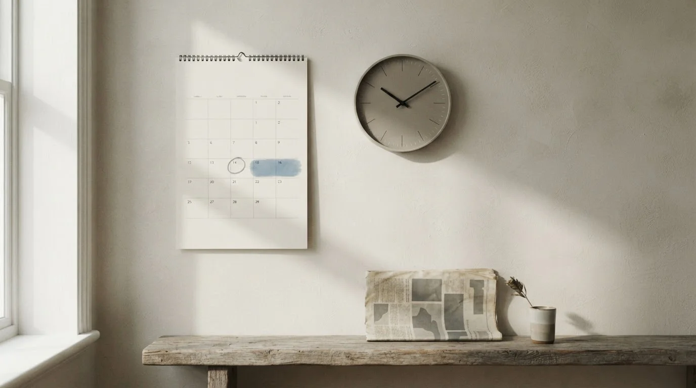 Wandkalender und Uhr symbolisieren das enge Zeitfenster morgiger Quoten