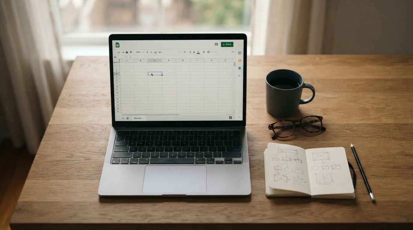 Schreibtisch mit Laptop und Notizblock zur Analyse von Wettquoten