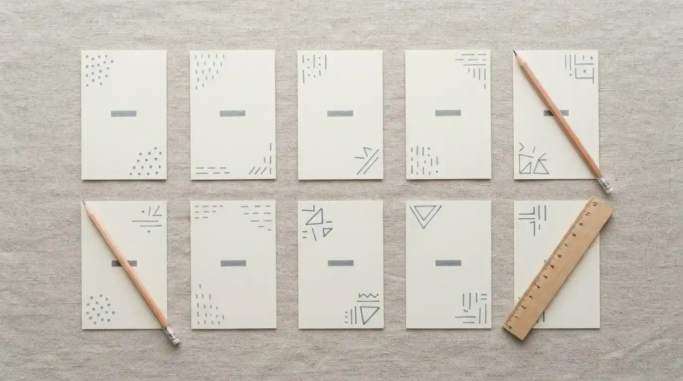 Flatlay mit mehreren Notizkarten für einen Anbietervergleich